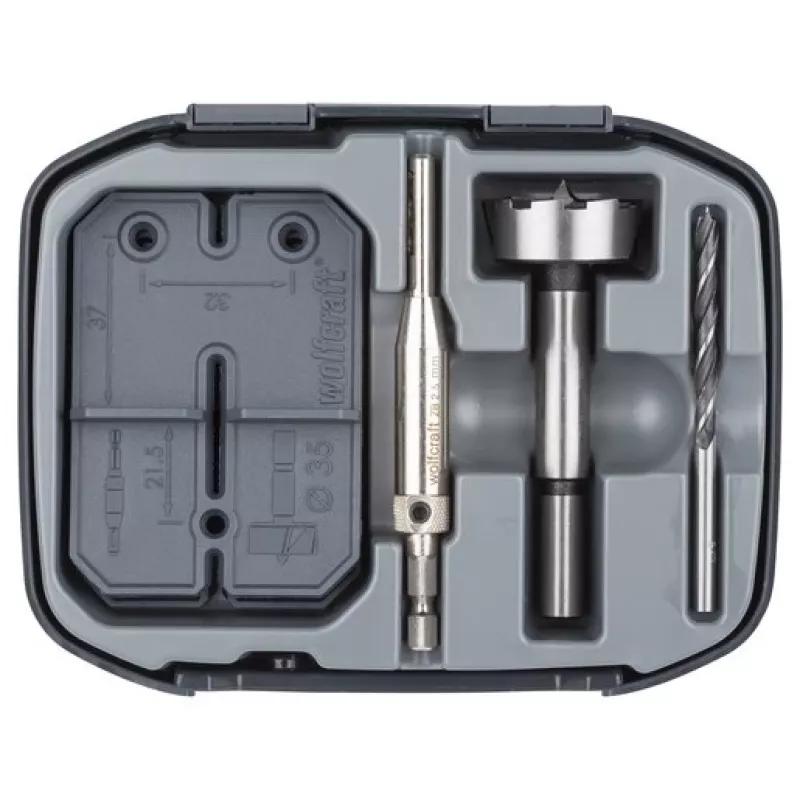 Scharnierbohrer-Set wolfcraft GmbH 4656000 3 Stück geeignet für Holz