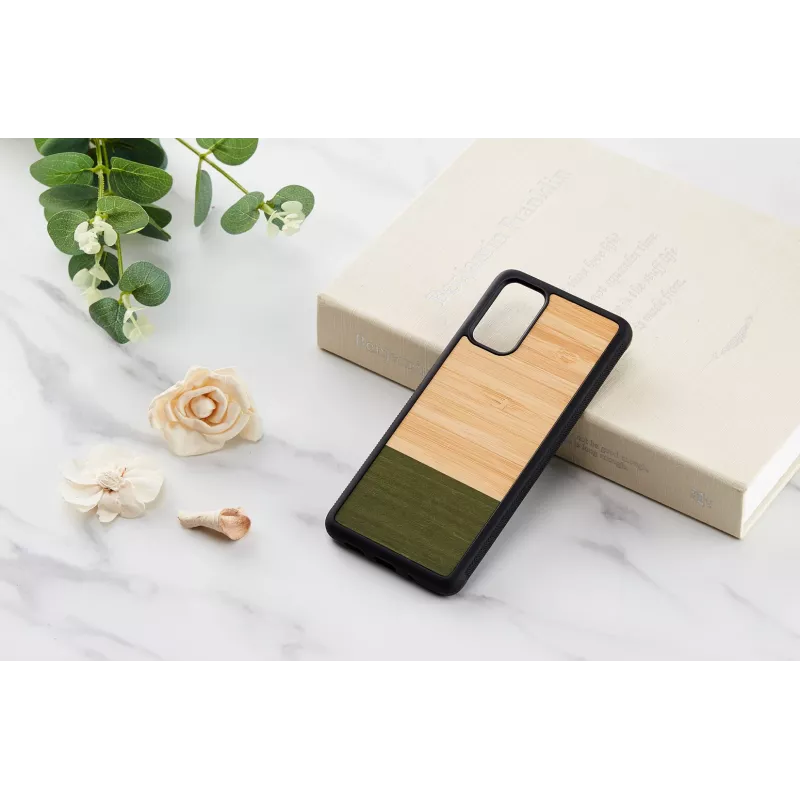 Handyhülle Man and Wood für Samsung Galaxy S20+ – Bambus, forest Schwarz