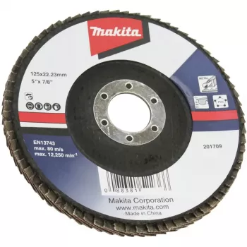 Makita - Schleifscheibe - für Holz, Metall, Kunststoff, NE-Metall - 125 mm - Körnung: A80 (D-63498)