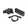 USB-Hub NATEC MANTIS USB 2.0 Type-B — 4x USB 3.2 Gen 1 Type-A Anschlüsse, schwarz, 0,8 m Kabel, Netzteil, Netzschalter