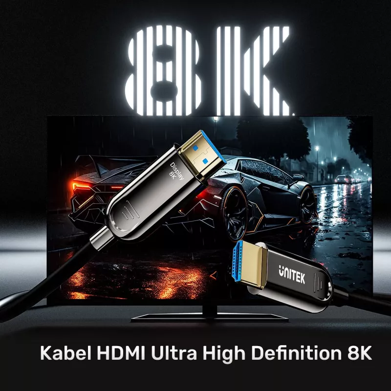HDMI-Kabel UNITEK C11085GY01-10M 10m 2.1 48 Gbit/s Schwarz