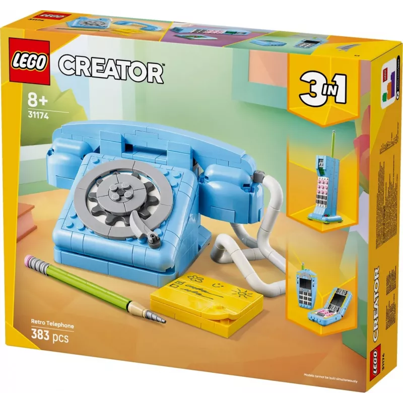 Konstruktionsspielzeug LEGO Creator 3-in-1 31174 Retro-Telefon Set, 383 Teile, 8+ Jahre, 70×110×150 mm