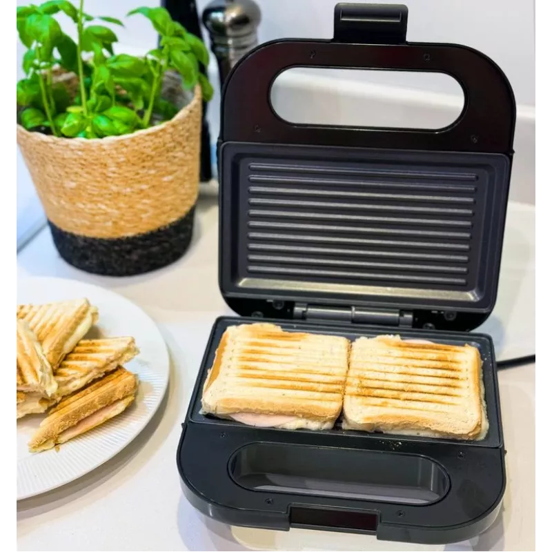 Toaster BLAUPUNKT SMS501 — Sandwichmaker/Grill, 750 W, antihaftbeschichtete Platten, kompakt in Schwarz
