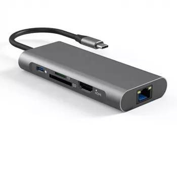 Adapter USB-C – 2 x USB 3.0, 1x USB 2.0, 1x Type-C (PD), HDMI, SD, RJ45