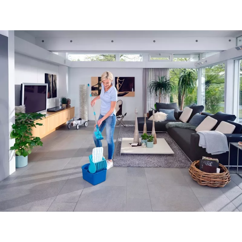 Leifheit 55092 Mop Mikrofaser 8000 ml Trocken&Nass Mikrofaser Blau, Grau