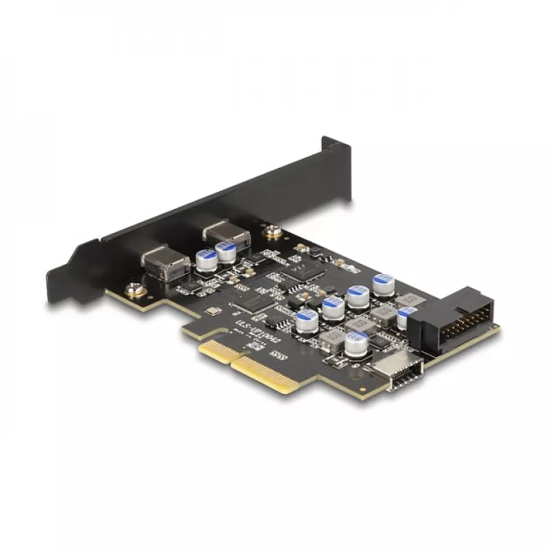 PCI Express x4 Karte DELOCK 90345 mit 2 externen USB Type-C Anschlüssen