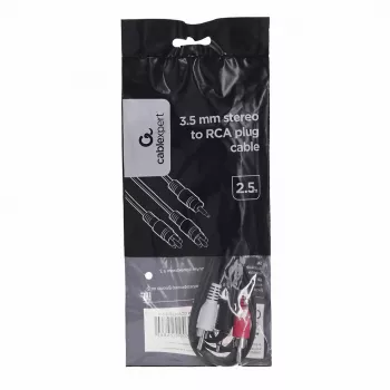 Gembird 2,5 m, 3,5 mm/2xRCA, M/M Audiokabel Schwarz, Rot, Weiß