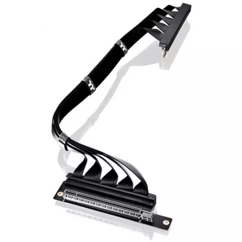 Thermaltake PCI-E 4.0 Dual-90-Grad-Riser-Kabel, 40 cm, Schwarz