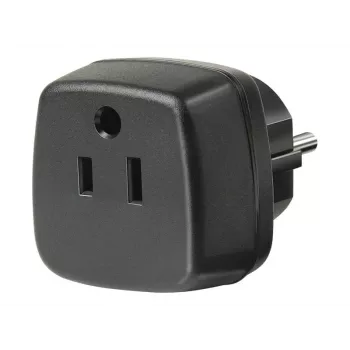 Reiseadapter USA, Japan/geerdeter Stecker, Steckdosenadapter schwarz