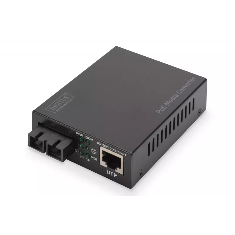 Digitus Gigabit PoE Medienkonverter, RJ45 / SC, SM, PSE