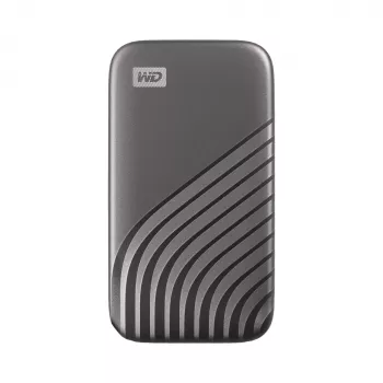 WD My Passport SSD WDBAGF0040BGY – SSD – verschlüsselt – 4 TB – extern (tragbar) – USB 3.2 Gen 2 (USB-C-Anschluss) – 256-Bit-AES – Grau