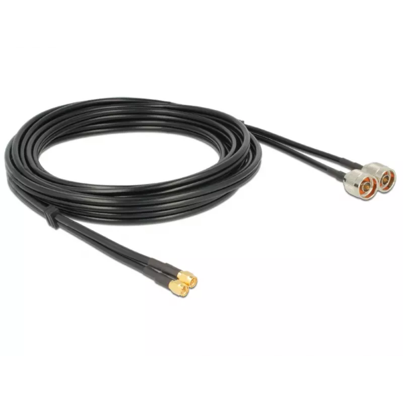 Koaxialkabel DeLOCK 89467 RG-58 5m 2xN-Stecker 2xSMA-Stecker Schwarz