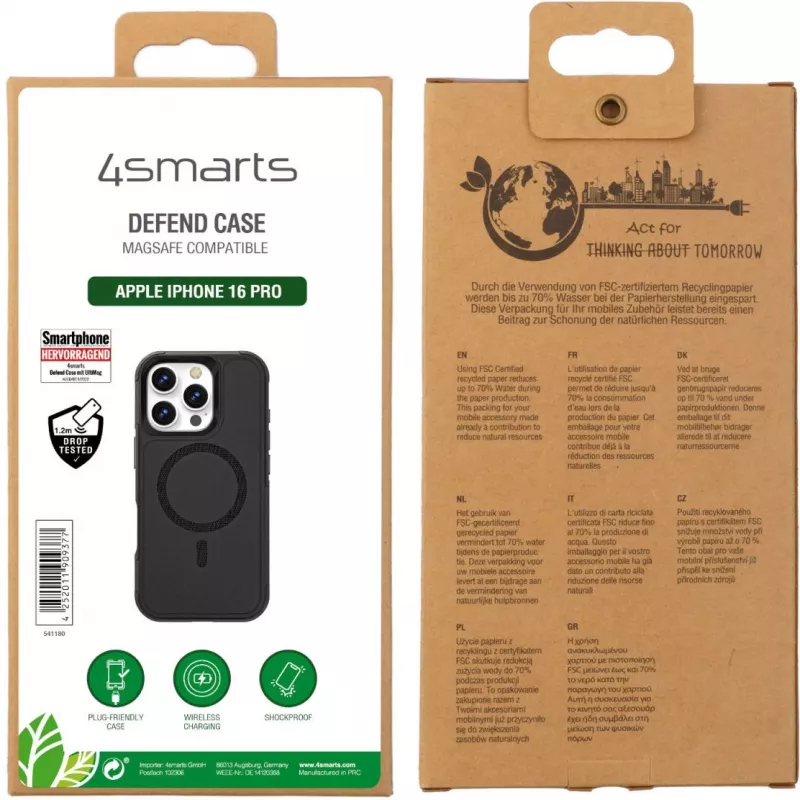 Cover 4smarts 541180 für iPhone 16 Pro 16 cm Schwarz