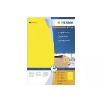 Selbstklebendes Druckeretikett HERMA Farbige Etiketten A4 210x297 mm gelbes Papier matt 100 Stück