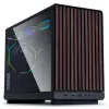 Mini-ITX/mATX PC-Gehäuse Lian Li A3-mATX Wood Edition — Walnuss-Frontblende, schwarzes Chassis