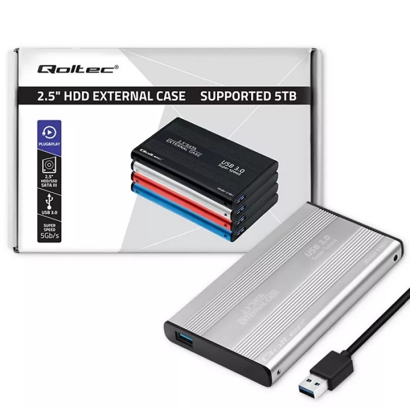 Festplattengehäuse HDD SSD 2,5 Zoll SATA3, USB3.0