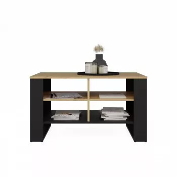 Couchtisch top e shop Topeshop STOLIK KAWOWY ŁAWA MODERN 4P Dąb Artisan Czern