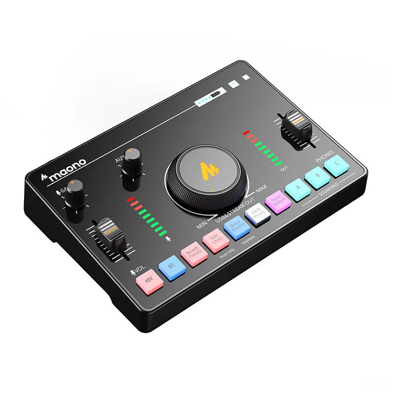 Audiomischpult MAONO AMC2 Neo, 2-Kanal USB-Mischpult mit USB-Anschluss