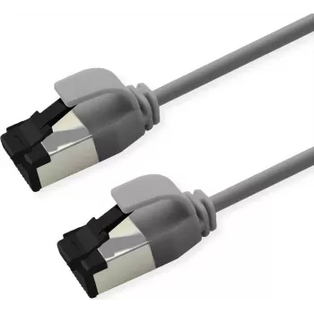 ROLINE S/FTP Patchkabel Cat.8.1, schlank, PoE, Grau, 0,3m (21.15.3406)