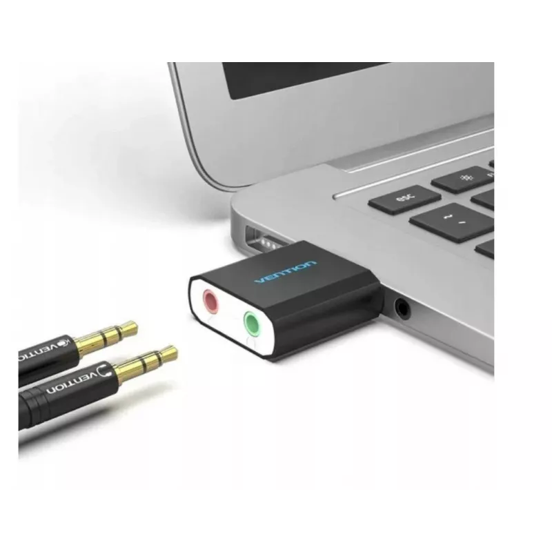 Vention USB External Sound Card Schwarz Metal Type
