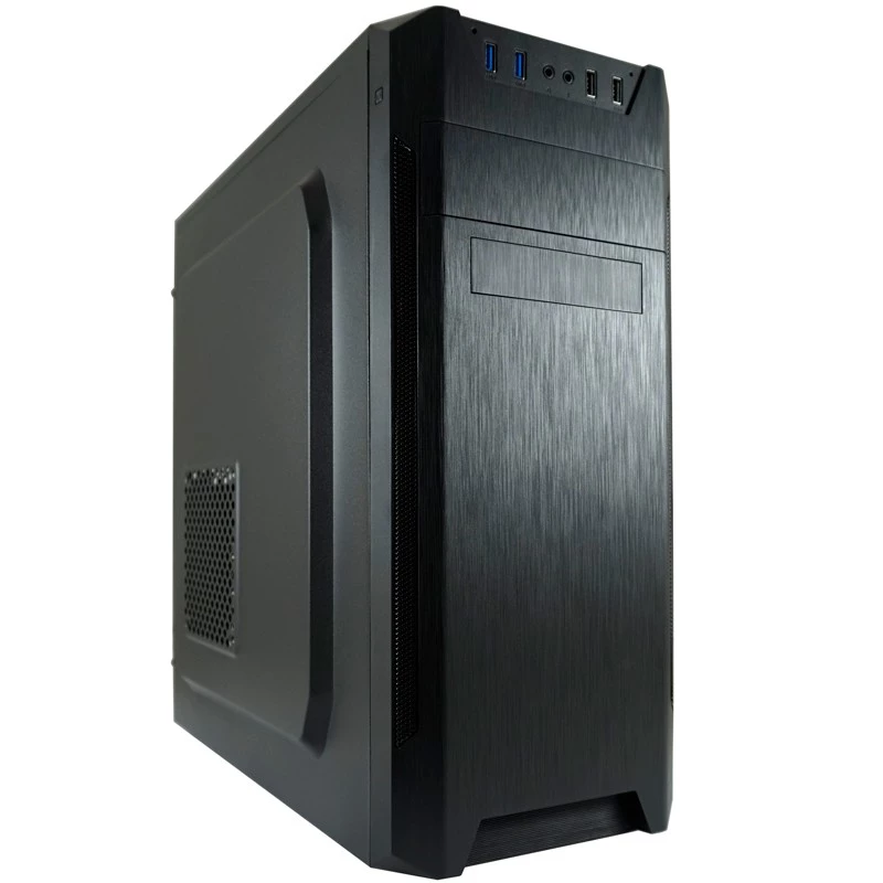 LC Power Classic 7040B - MDT - ATX - ohne Netzteil - Schwarz, gebürstetes Aluminium / Schwarz - USB/Audio