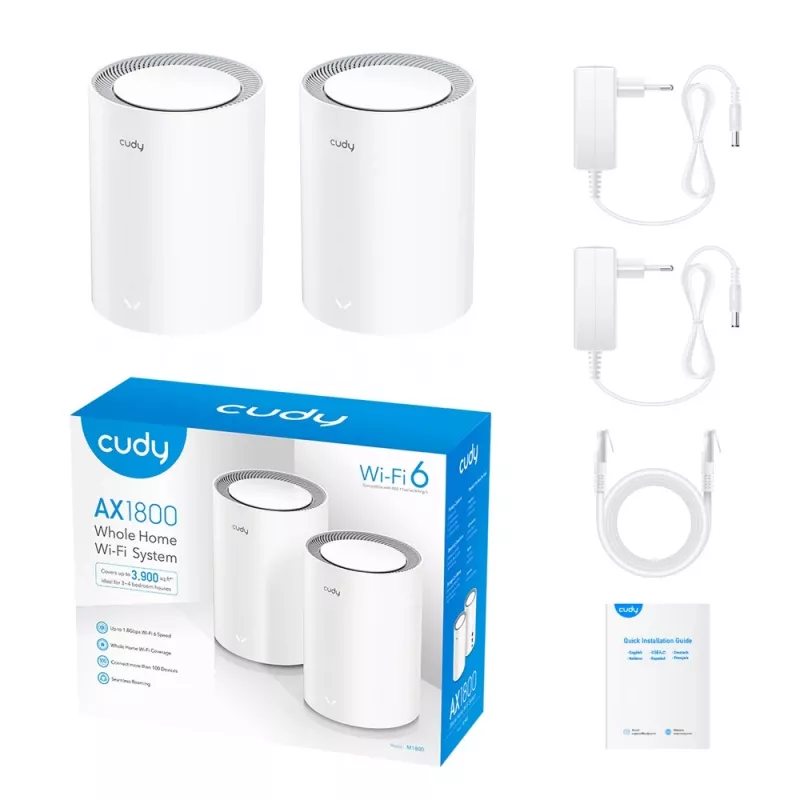 Mesh-System Cudy AX1800 Dualband 2,4 GHz 5 GHz Wi-Fi 6