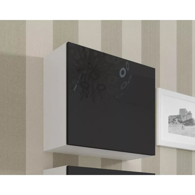 Cama Wohnzimmer-Schrankset VIGO 22 weiß/schwarz glänzend