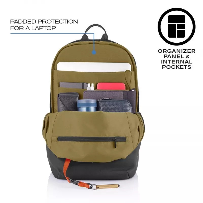 Freizeitrucksack XDDESIGN Bobby Soft mit 15,6-Zoll-Notebookfach, 16 l, PET, schwarz