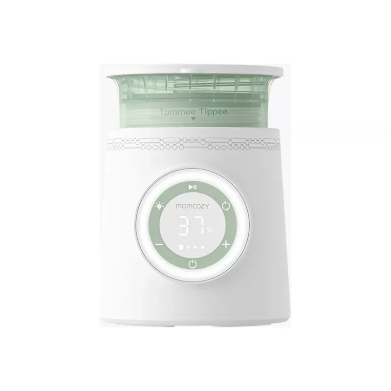 Flaschenwärmer Momcozy MW003-WH12BA-A — Batterie 80W, Touch-Steuerung, grün/transparent/weiß