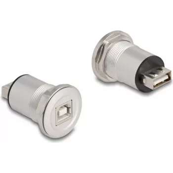 DeLOCK 88194 Steckdose Typ B + USB Typ A Schwarz Silber