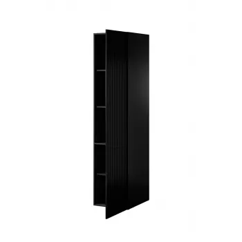 Kleiderschrank cama meble PAFOS 1D, 45×55,5×198,5 cm, Schwarz matt, 4 Einlegeböden