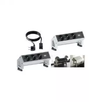 Stromverteiler Bachmann DESK 2 0,2 m 3 AC-Steckdosen Schwarz Weiß