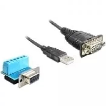 Serielles Kabel DeLOCK 62406 USB Type-A DB-9 Schwarz 0,82 m