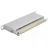 DeLOCK 10 Zoll Patch Panel, 8 Port, Kat.6A, 0,5HE, grau, Metall