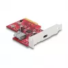 DeLOCK PCI Express x4-Karte USB 10 Gbps Type-C Type-A Low Profile