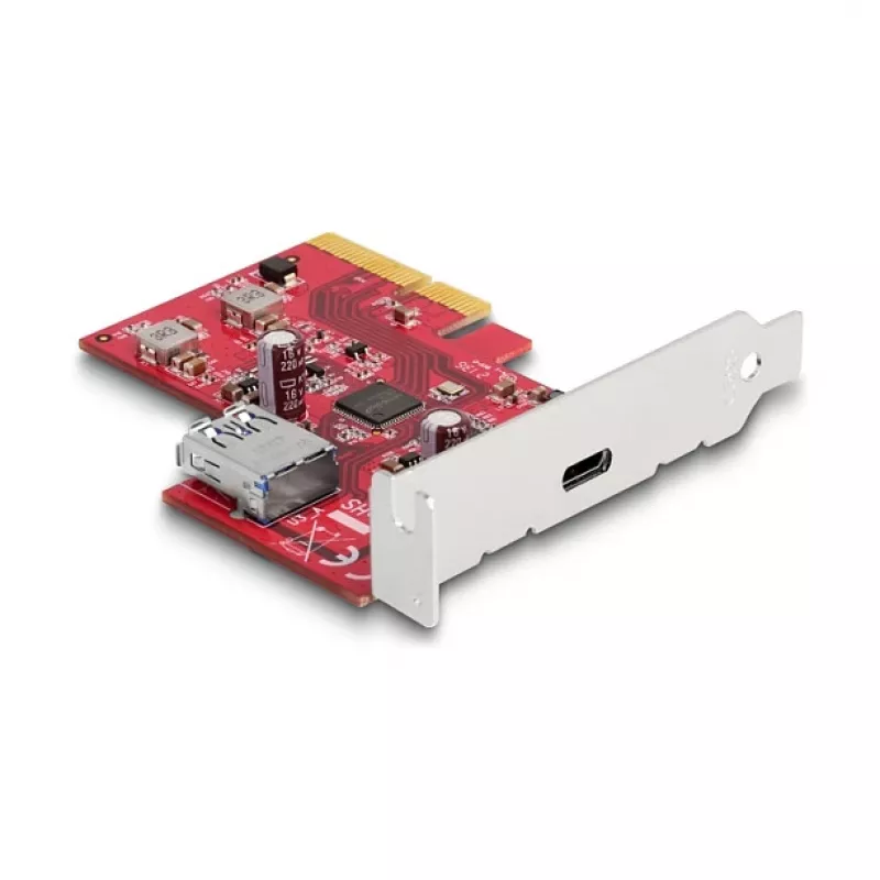 DeLOCK PCI Express x4-Karte USB 10 Gbps Type-C Type-A Low Profile