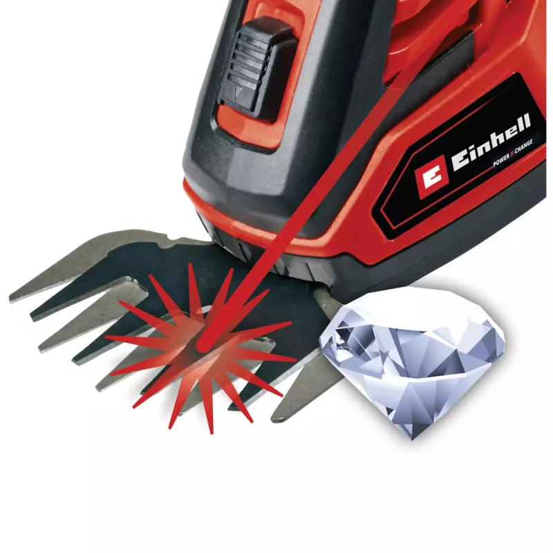 Gras- und Strauchschere EINHELL GE-CG 18/100 Li 18 V Li‑Ion 2,5 Ah — kabelloser Trimmer, Klingen 100 mm