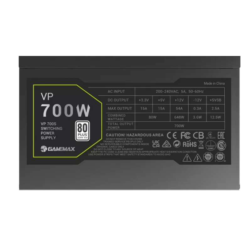 Gamemax Netzteil, 80 PLUS, Standard | VP 700S | 700 W