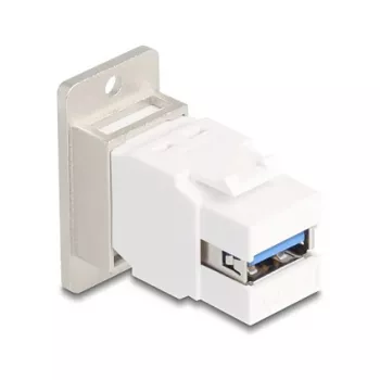 Keystone-Modul DELOCK 67337 Panel-Mount USB Typ-B auf USB Typ-A 5 Gbit/s, silber/weiß