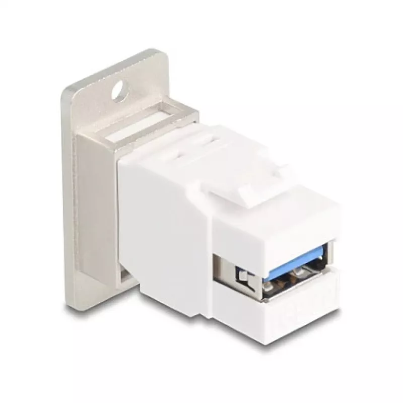 Keystone-Modul DELOCK 67337 Panel-Mount USB Typ-B auf USB Typ-A 5 Gbit/s, silber/weiß