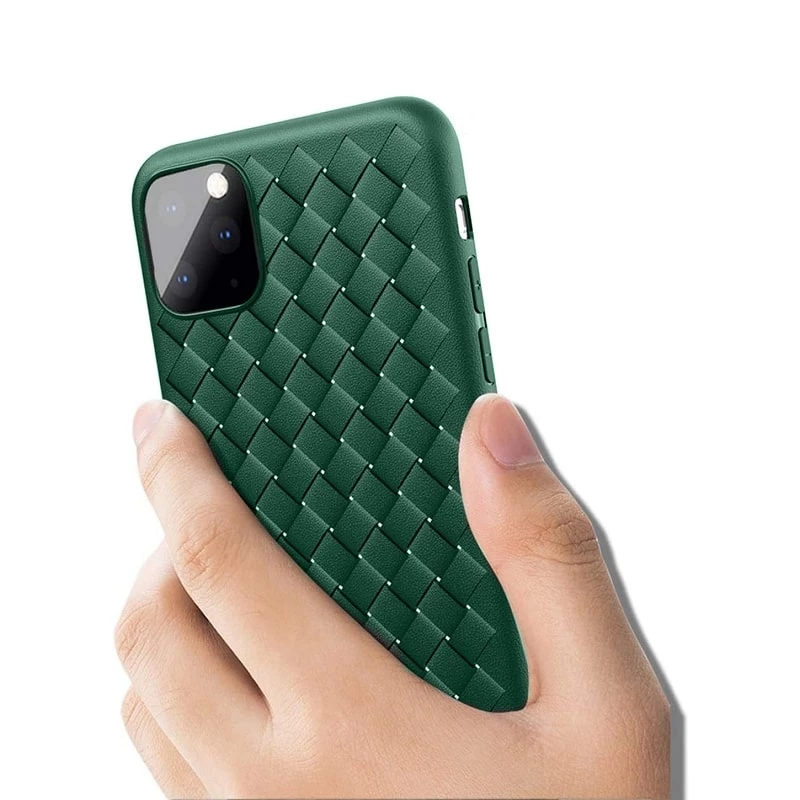 Schutzhülle Devia für iPhone 11 Pro Max mit Webmuster, grün