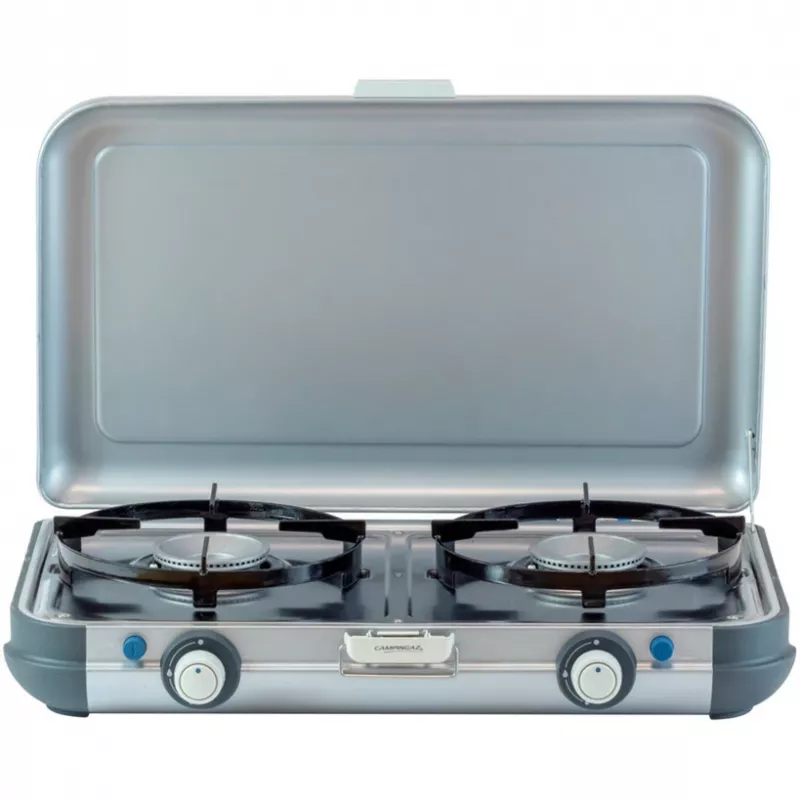 Tragbarer Grillkocher Campingaz 2213311 — 2 Zonen, 5,4 kg, 490×350 mm, schwarz/grau/silber