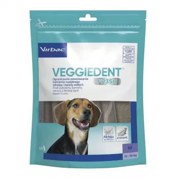 VIRBAC Veggiedent Fresh Zahnpflege-Kauartikel für Hunde M — mittelgroß, Zahnhygiene-Leckerli