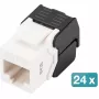Digitus CAT 6 Keystone Jack ungeschirmt 24 Stück Flach Schwarz Weiß RJ-45