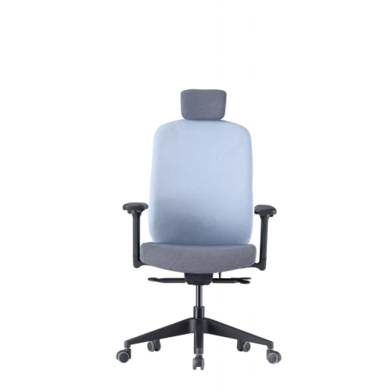 Up Up Athene ergonomischer Bürostuhl Schwarz, Grau + Blauer Stoff