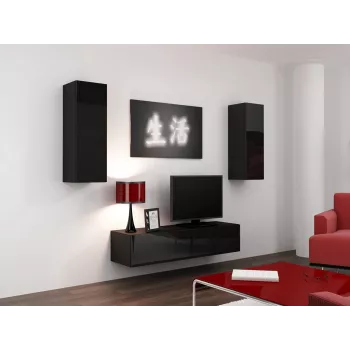 Cama TV-Ständer VIGO 140 30/140/40 schwarz/schwarz glänzend
