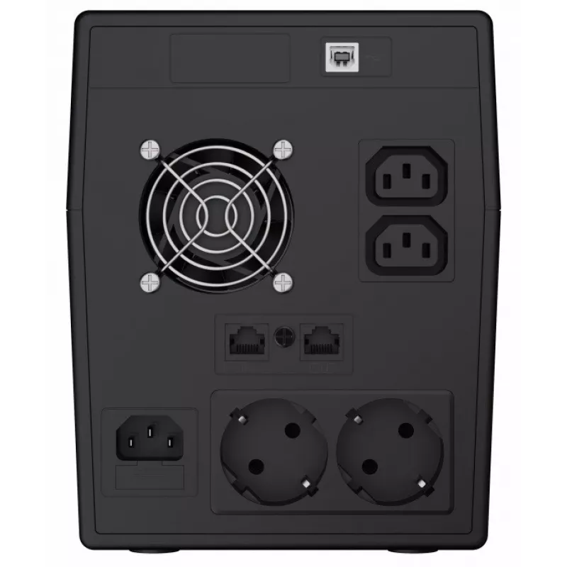 Unterbrechungsfreie Stromversorgung Grün Cell UPS09 — Line-Interactive 3 kVA / 1400 W, 230 V, LCD, Tower, 5x Typ-F-Steckdosen