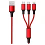USB-Kabel 2GO 797150 1,5m USB B USB C/Micro-USB B/Lightning Rot