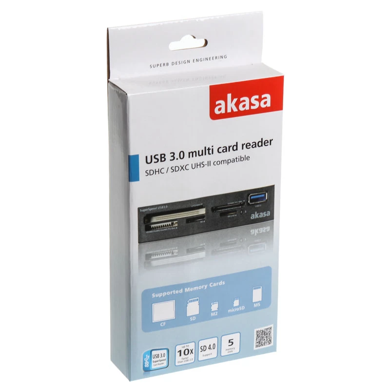Akasa AK-ICR-27 Kartenleser USB 3.2 Gen 1 (3.1 Gen 1) Intern Schwarz, Grau