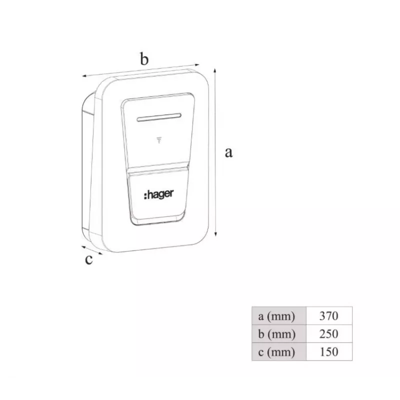 Wandmontierte EV-Ladestation Hager witty one 11 kW 3-phasig mit Typ-2-Stecker, RFID, Bluetooth, 4,5 m Kabel, IP55, IK10